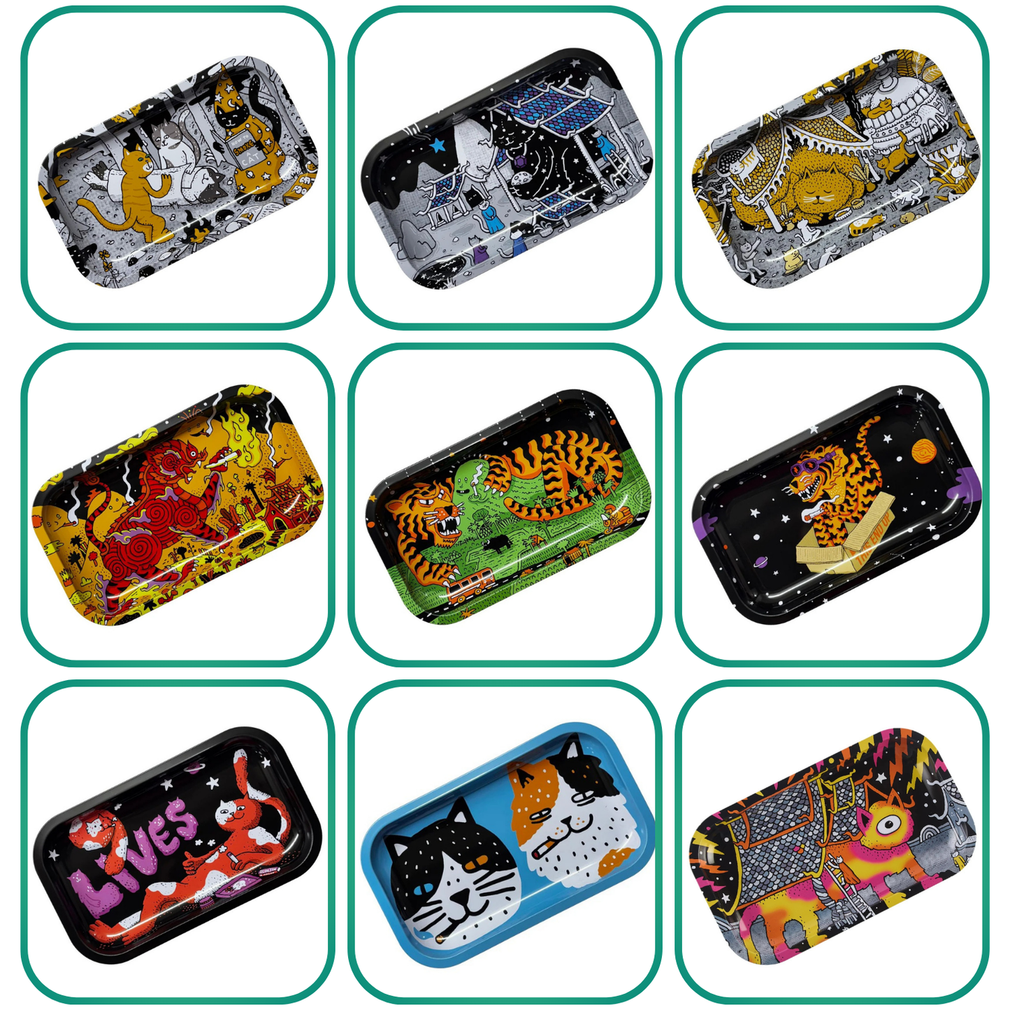 Slimjim X Jacob 9 Lives Rolling Tray - (Medium) Tray SLIMJIM