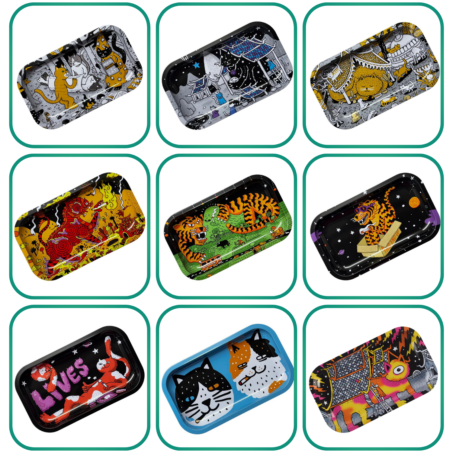 Slimjim X Jacob 9 Lives Rolling Tray - (Medium) Tray SLIMJIM