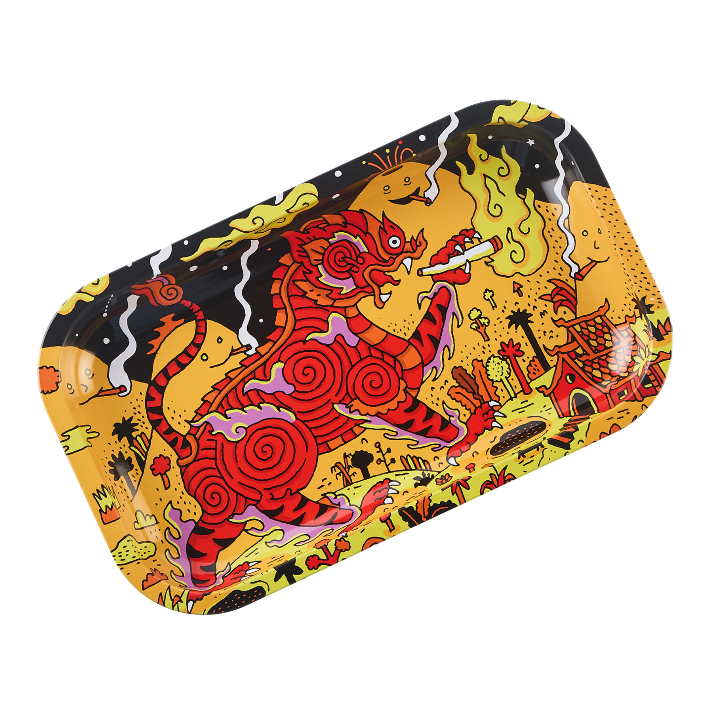 Slimjim X Jacob 9 Lives Rolling Tray - (Medium) Tray SLIMJIM Singha Cat
