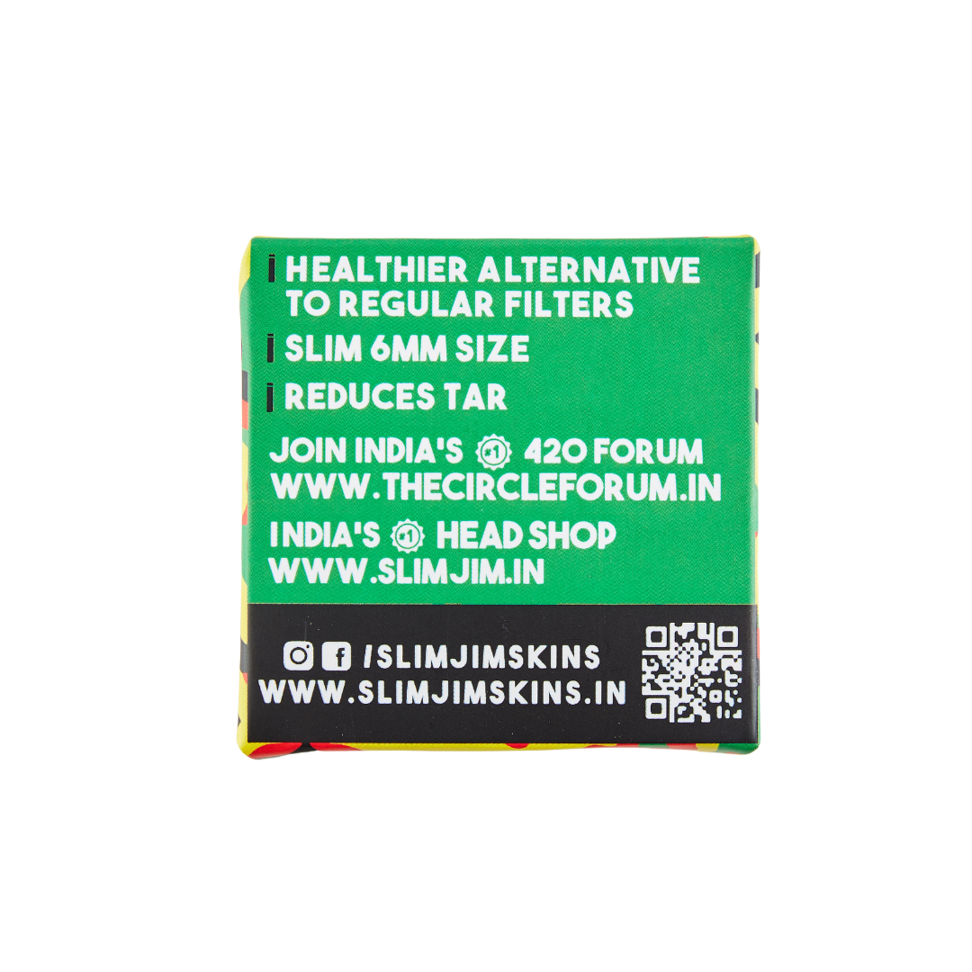 Back of Slimjim Active Charcoal Filter pack of 50