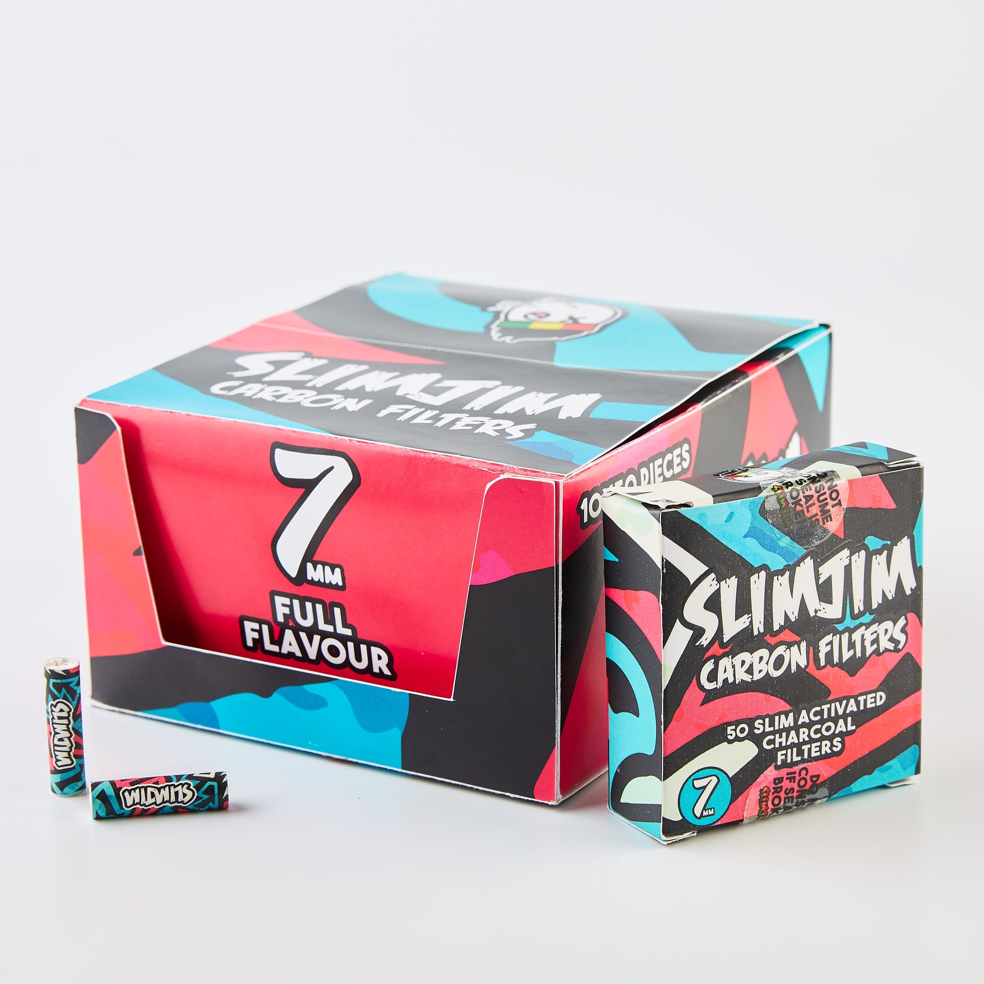 Box case of Slimjim Active Charcoal Aztec Filters 50 pack