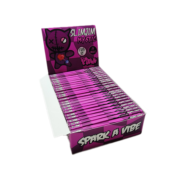 Slimjim Mystic 1-4th Pink Rolling Papers Box Case of 25 booklets