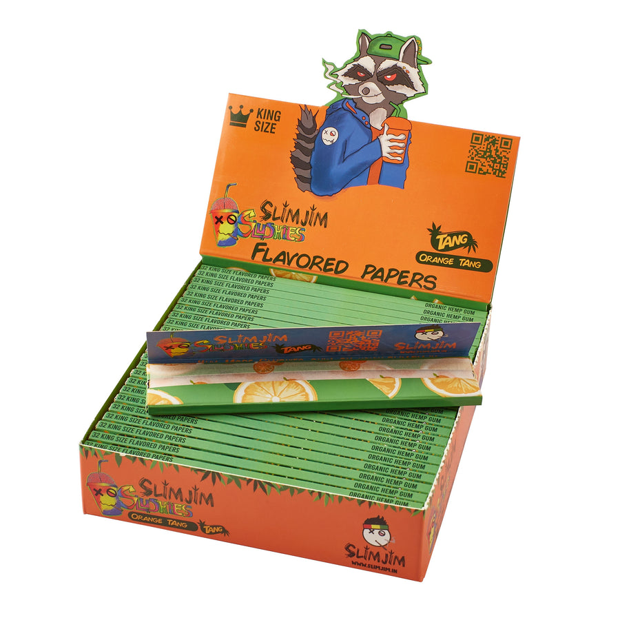 Box case of Slimjim Slushies Orange Tang Flavoured King-Sized Rolling Papers