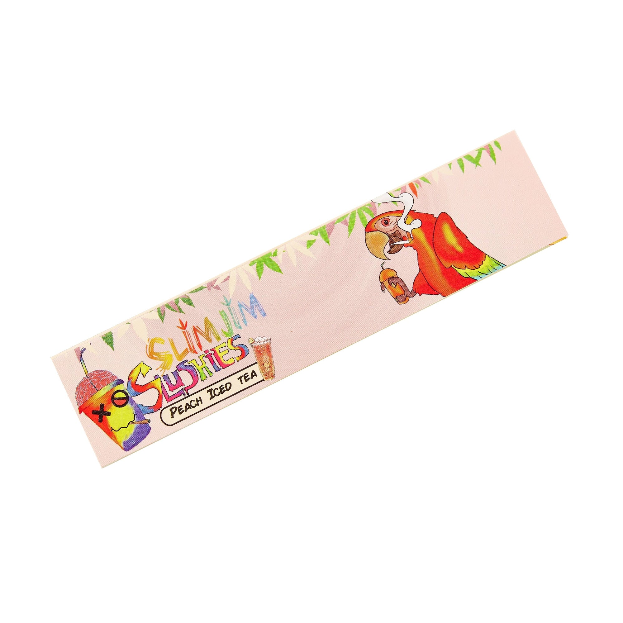 Front of Slimjim Slushies Peach Iced Tea King-Sized Flavoured Paper